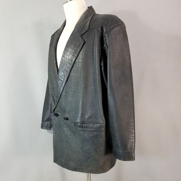 Deerskin Trading Post leather blazer sport coat jacket men's Medium black - Picture 8 of 15